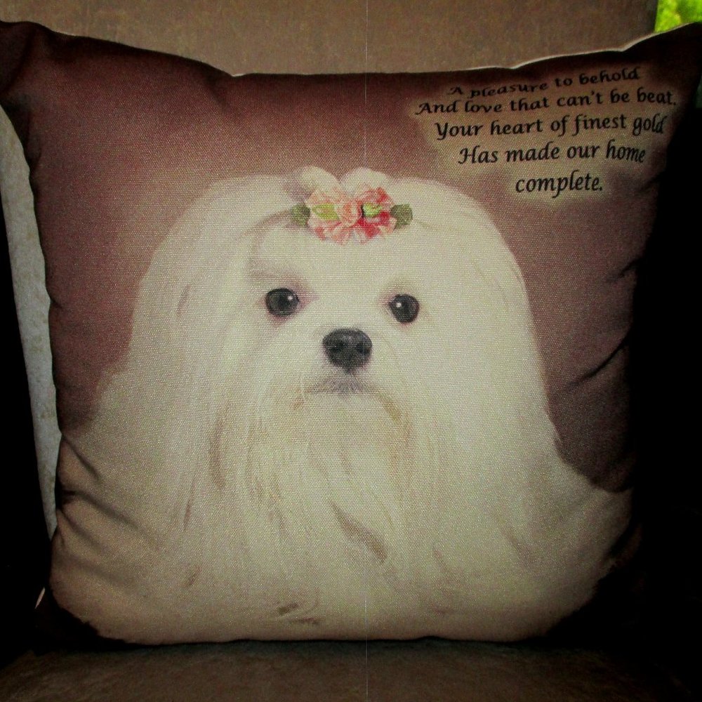 Maltese Danbury Mint Deco Pillow